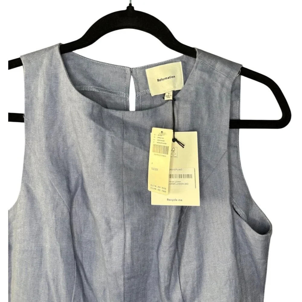 Reformation Citron Linen Mini Dress, Size 2 NEW WITH TAGS - Picture 16 of 16